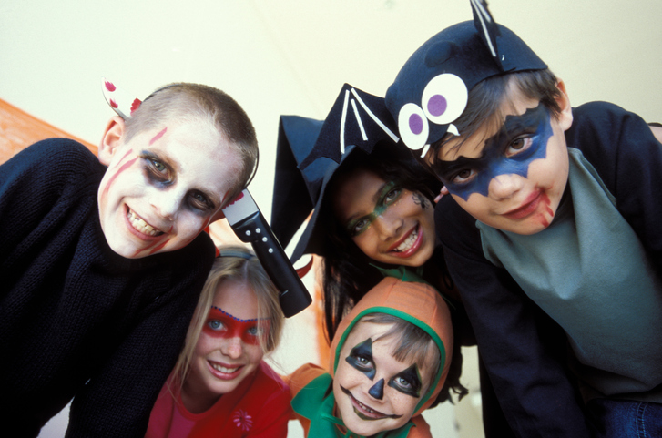 kids in halloween costumes
