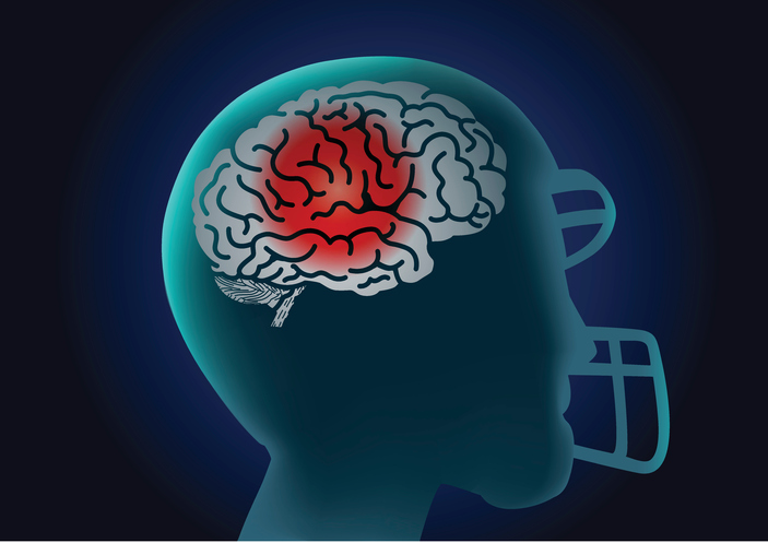 football brain injury illustration
