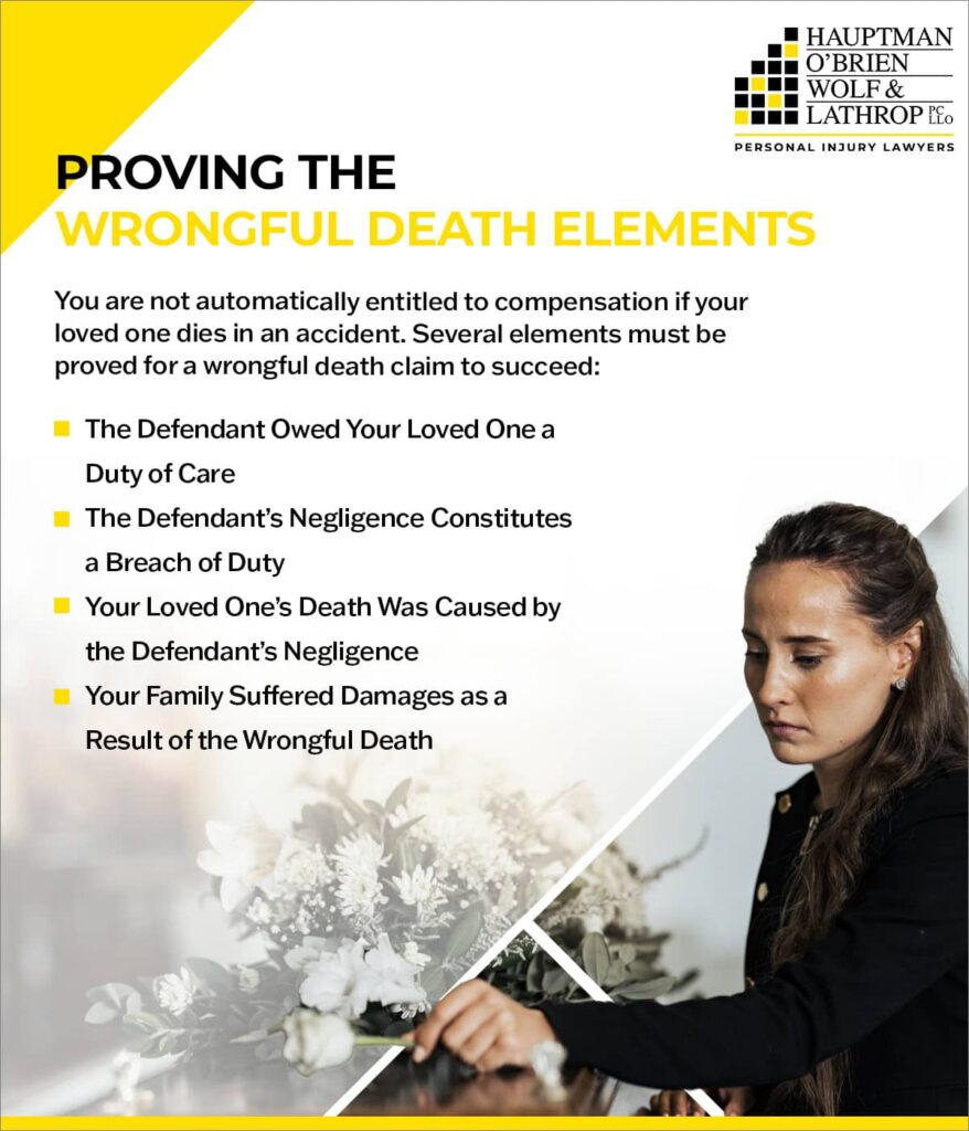Proving the wrongful death elements | Hauptman, O'Brien, Wolf & Lathrop