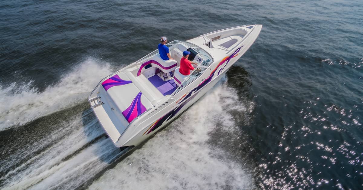 speed boat cruising on the water