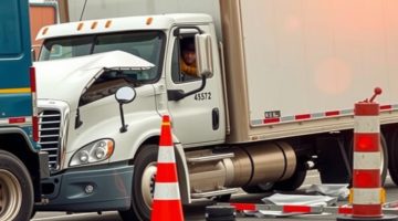 Truck accident: truck rear-ended the front vehicle due to brake malfunction.