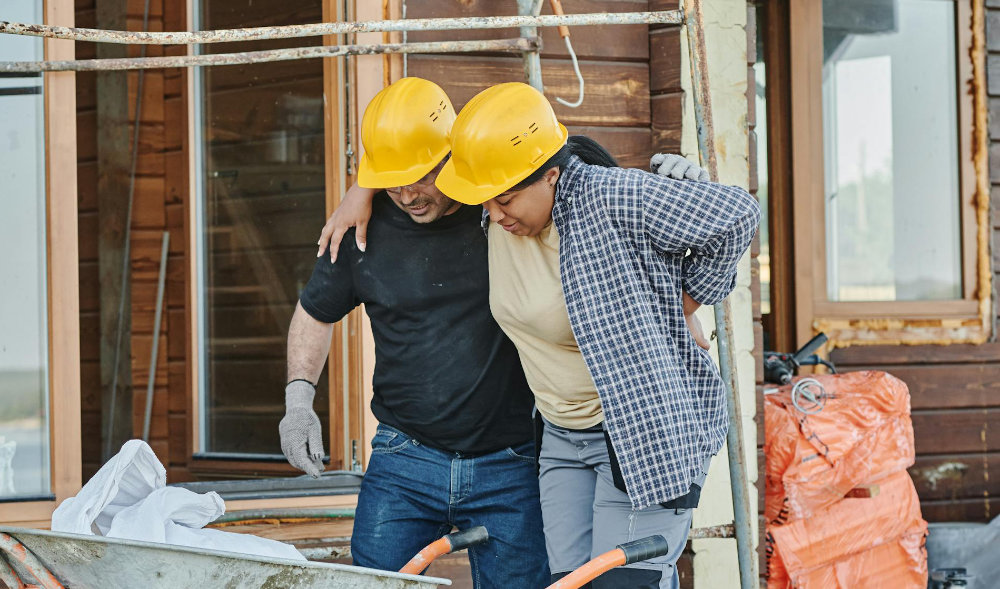 Injured construction worker - back injury.