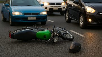 No-contact motorcycle crash.