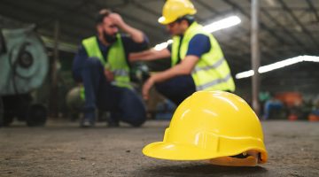 Construction worker injured on the worksite.