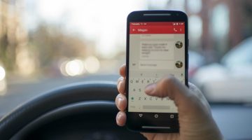 Distracted driving - using a cell phone behind the wheel while driving.