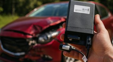 A car's EDR device after the crash.
