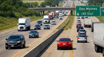 Iowa busy road.