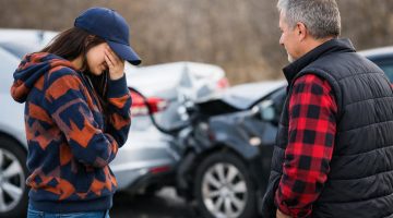 Admitting fault after crash.